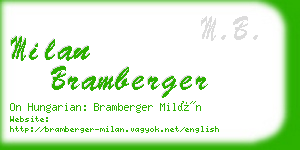 milan bramberger business card